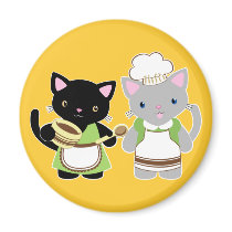 Yoyo and Suki Neko baking kitties magnets