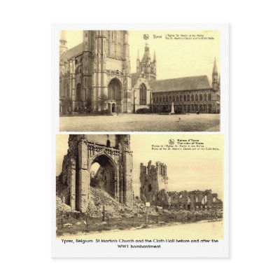 Ypres, Belgium - WW1 Bombardment Postcards by gregoryolney2
