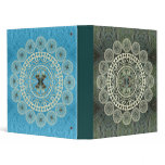 Yucca Mandalas on Green and Blue Patterns Vinyl Binder