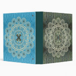 Yucca Mandalas on Green and Blue Patterns Vinyl Binder