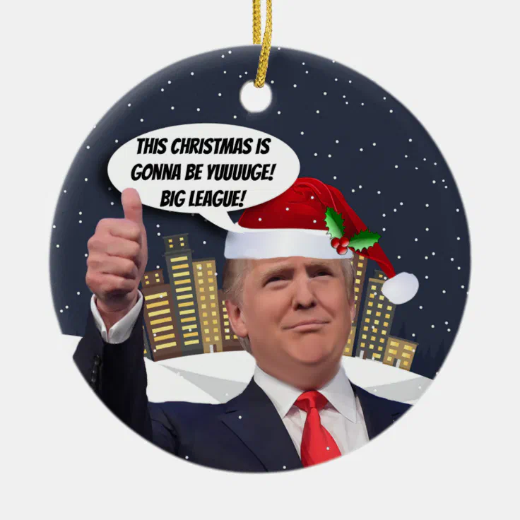 Yuge Christmas Donald Trump Tree Ornament Zazzle