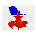 Yugoslavia Flag Map full size Postcards