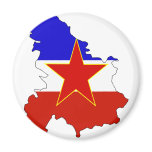 Yugoslavia flag map magnets