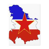 Yugoslavia flag map postcards