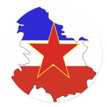 Yugoslavia flag map stickers by FlagStore Yugoslavia flag map stickers