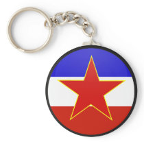 Yugoslavia quality Flag Circle Keychains