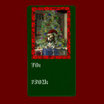 Yule Puppy Large Gift Tag labels