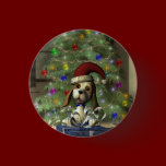 Yule Puppy Round Button buttons
