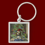 Yule Puppy Square Keychain keychains