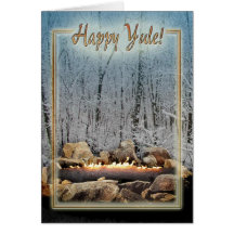 Yuletide Burning Log(: Greeting Cards