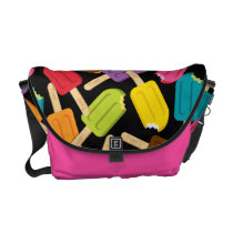 Yum! Popsicle Messenger Bag - Black/Pink