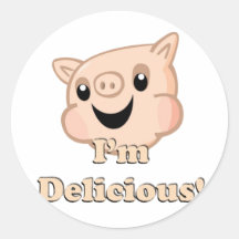 Yummy Bacon Round Sticker