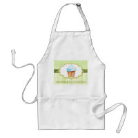 Yummy Bakery Cupcake Logo in Green Business Aprons apron