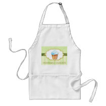 Yummy Bakery Cupcake Logo in Green Business Aprons aprons