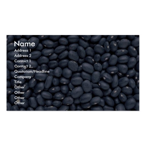 Yummy Black beans Business Cards (front side)