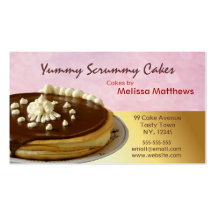 Yummy Cakes Red and Yellow business card