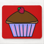 Yummy Chocolate Cupcake in Pink and Purple Mouse Pads