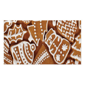 Yummy Christmas Holiday Gingerbread Cookies Business Card Templates