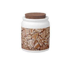Yummy Christmas Holiday Gingerbread Cookies Candy Jar