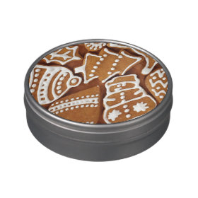 Yummy Christmas Holiday Gingerbread Cookies Candy Tin