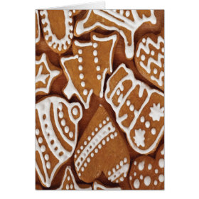 Yummy Christmas Holiday Gingerbread Cookies Greeting Cards
