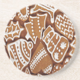 Yummy Christmas Holiday Gingerbread Cookies Drink Coasters