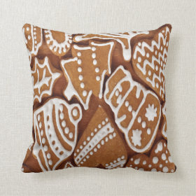 Yummy Christmas Holiday Gingerbread Cookies Throw Pillows
