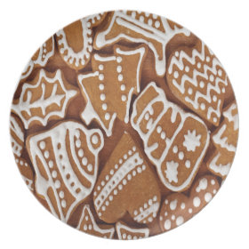 Yummy Christmas Holiday Gingerbread Cookies Dinner Plates