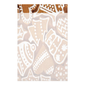 Yummy Christmas Holiday Gingerbread Cookies Stationery Paper
