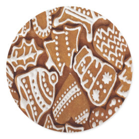 Yummy Christmas Holiday Gingerbread Cookies Round Sticker