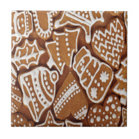 Yummy Christmas Holiday Gingerbread Cookies Ceramic Tiles