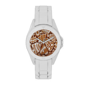 Yummy Christmas Holiday Gingerbread Cookies Wrist Watches