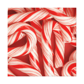 Yummy Christmas Holiday Peppermint Candy Canes Gallery Wrap Canvas