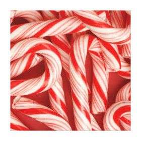Yummy Christmas Holiday Peppermint Candy Canes Stretched Canvas Print