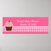 Yummy Cupcake Baby Shower /  Birthday Banner Poster