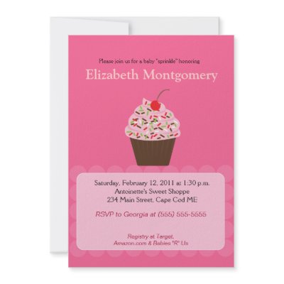 Baby Sprinkle Favors on Yummy Cupcake Baby Shower Sprinkle 5x7 Custom Invitation From Zazzle