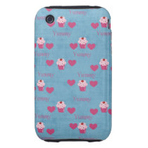 yummy cute cupcake love pattern design iphone 3 tough cases