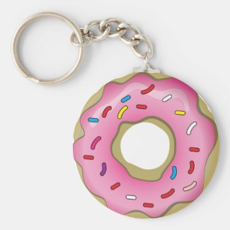 Yummy Donut with Icing and Sprinkles Key Chains
