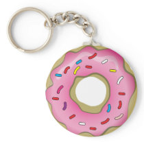 Yummy Donut with Icing and Sprinkles Key Chains