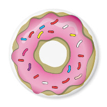 Yummy Donut with Icing and Sprinkles Magnets