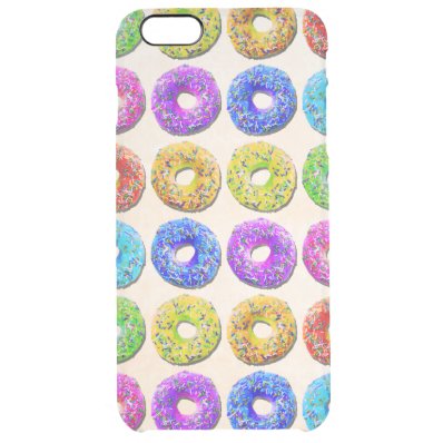 Yummy donuts pattern clear iPhone 6 plus case