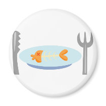 Yummy Food - Fish on a Plate magnets