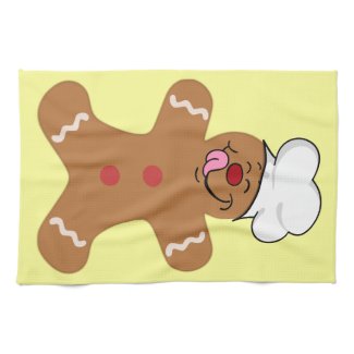 Yummy Gingerbread Man Cookie Hand Towel