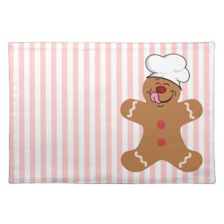 Yummy Gingerbread Man Cookie Place Mats