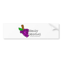 Yummy Grapes Grow in Vineyards bumper stickers