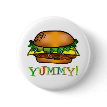 Yummy Hamburger buttons by TLArnold2 Yummy Hamburger buttons