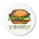 Yummy Hamburger Refrigerator Magnet