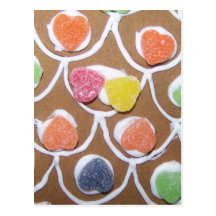 Yummy Heart Gumdrops Postcard