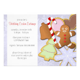 Yummy Holiday Cookie Exchange Invitation - blue
