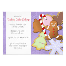 Yummy Holiday Cookie Exchange Invitation -purple